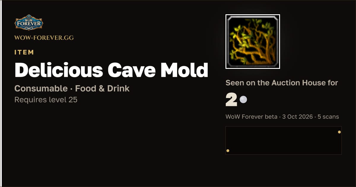 The preview card for Delicious Cave Mold