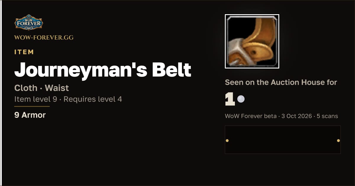The preview card for Journeyman's Belt