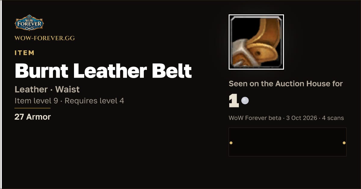 The preview card for Burnt Leather Belt