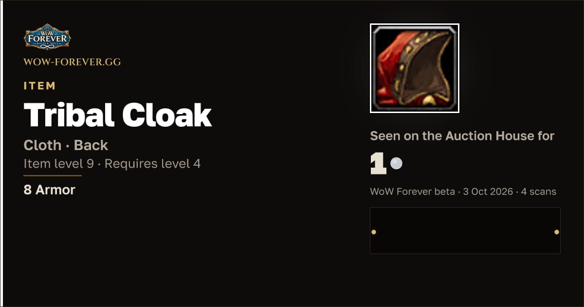 The preview card for Tribal Cloak