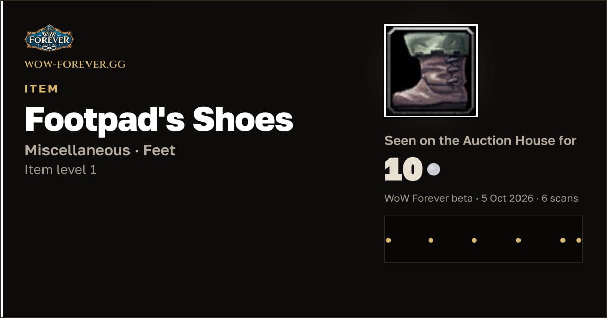 The preview card for Footpad's Shoes