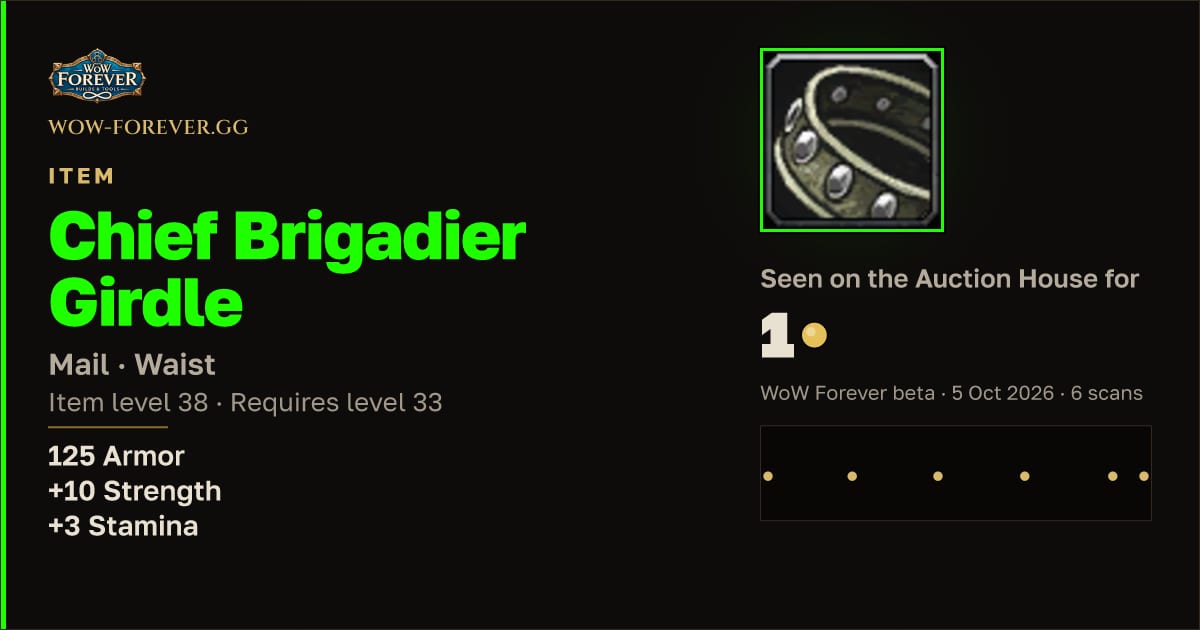 The preview card for Chief Brigadier Girdle