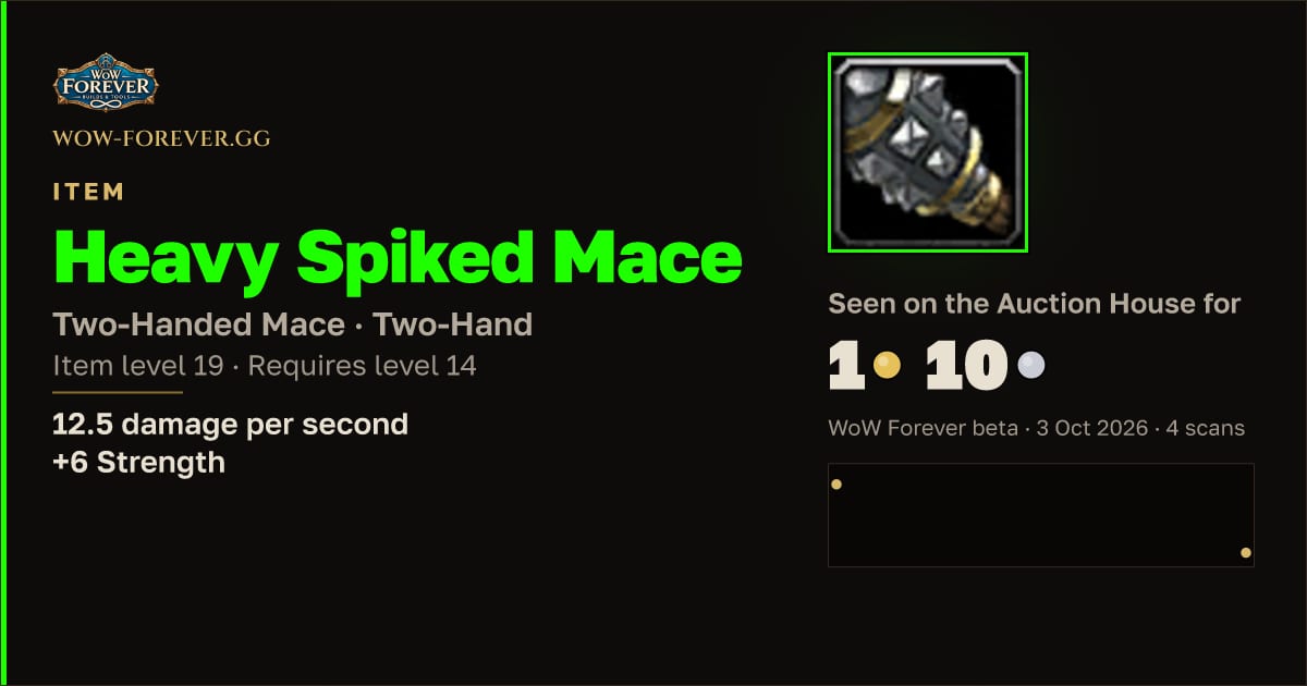 The preview card for Heavy Spiked Mace