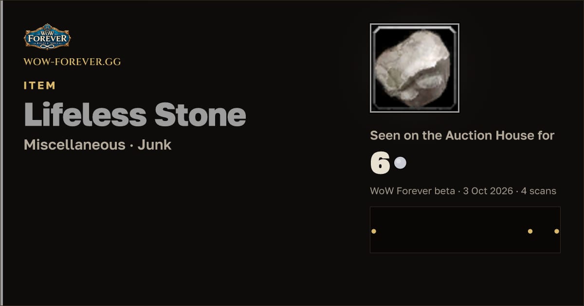 The preview card for Lifeless Stone