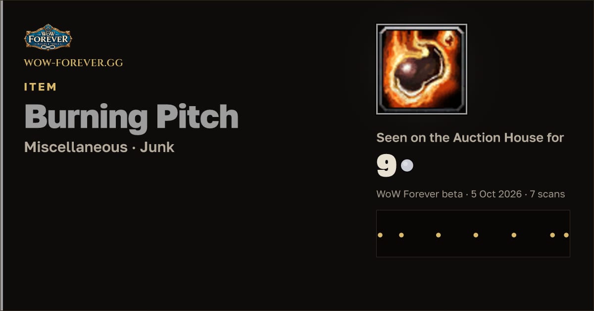 The preview card for Burning Pitch