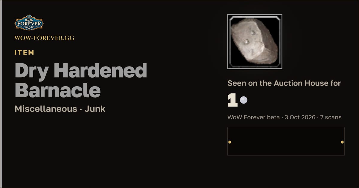 The preview card for Dry Hardened Barnacle