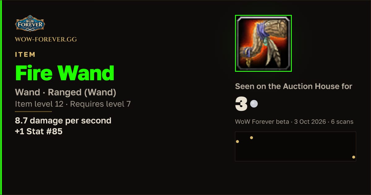 The preview card for Fire Wand