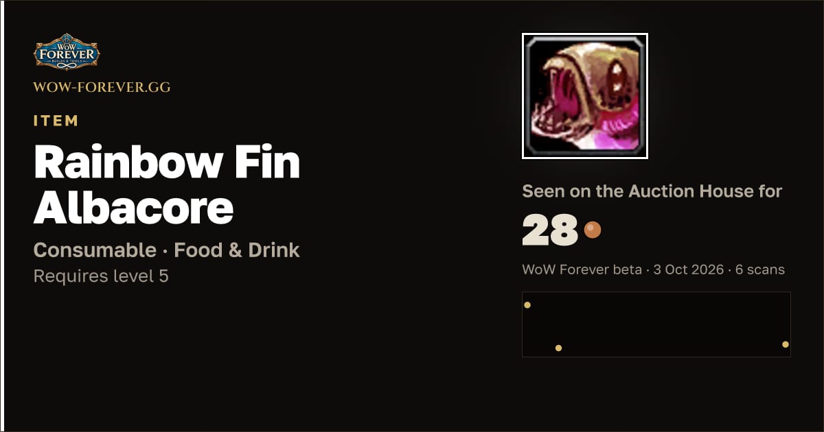 The preview card for Rainbow Fin Albacore