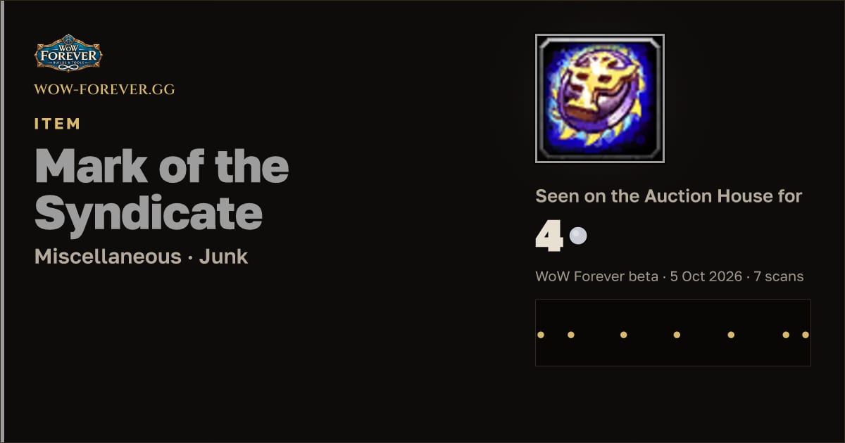 The preview card for Mark of the Syndicate