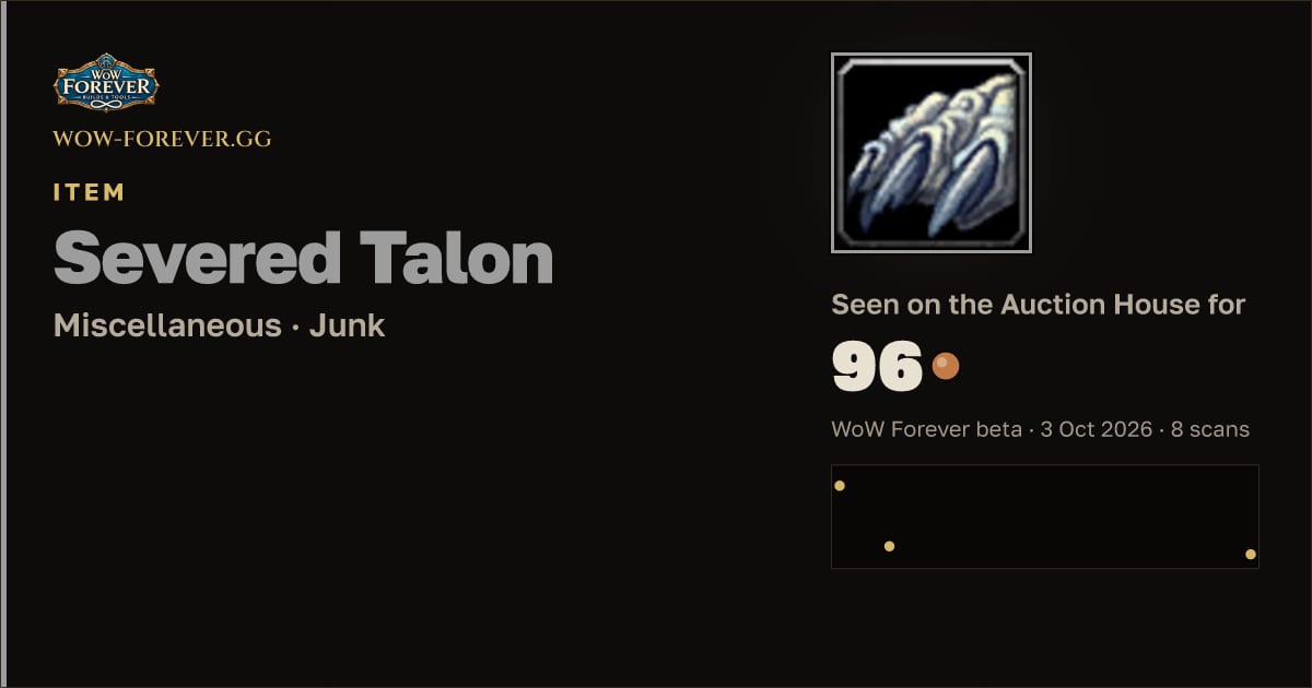 The preview card for Severed Talon