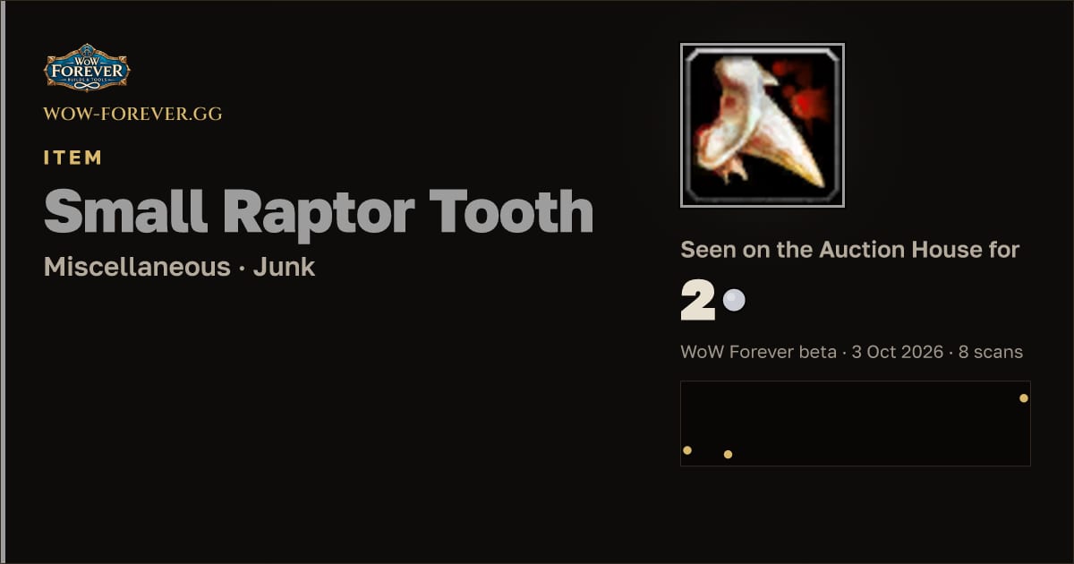 The preview card for Small Raptor Tooth
