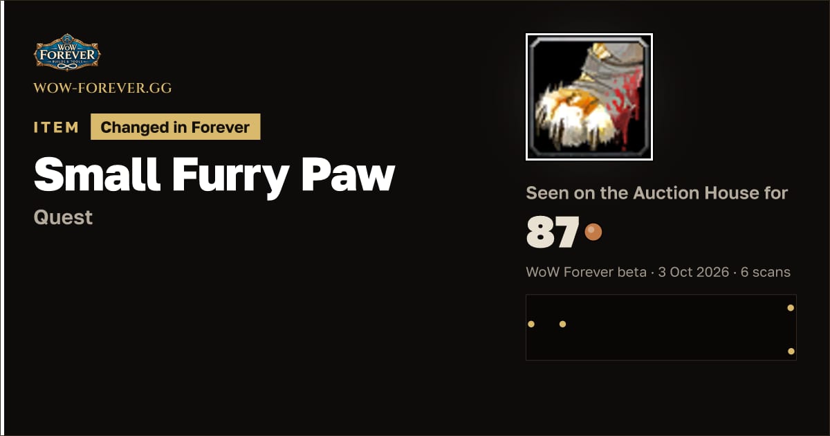 The preview card for Small Furry Paw