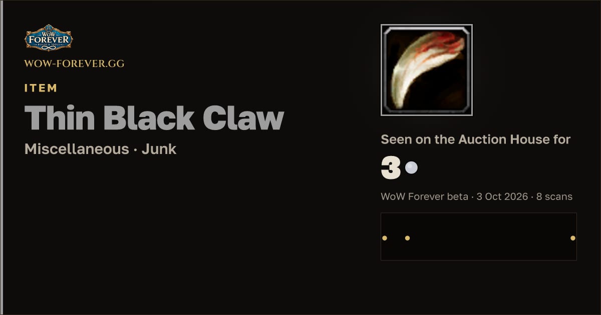 The preview card for Thin Black Claw