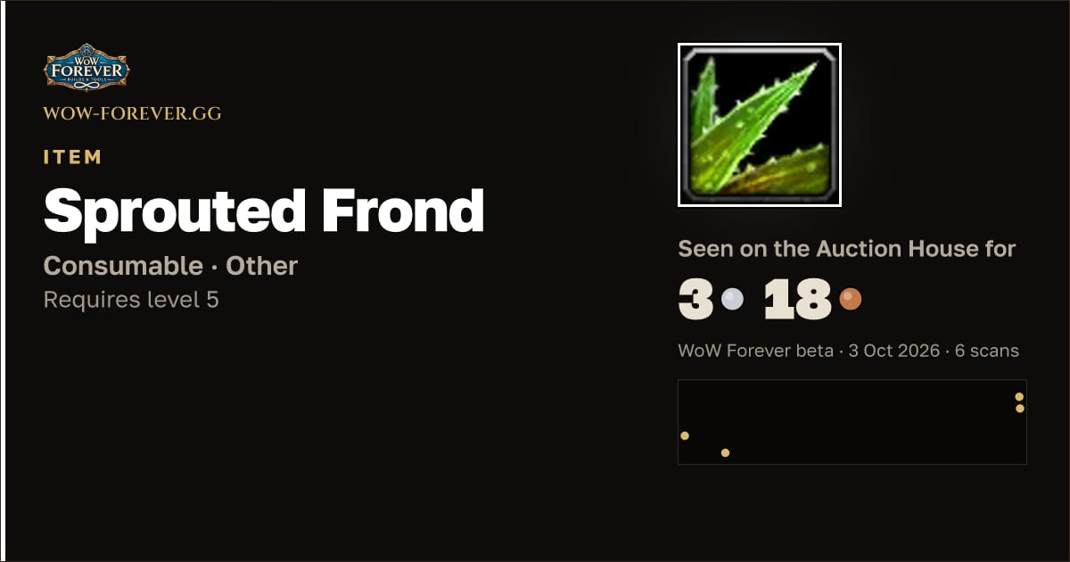 The preview card for Sprouted Frond