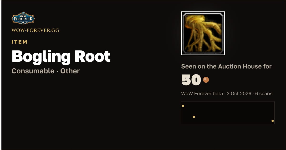 The preview card for Bogling Root