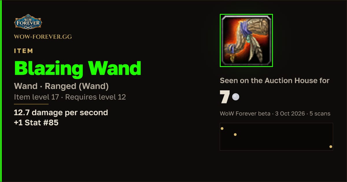 The preview card for Blazing Wand