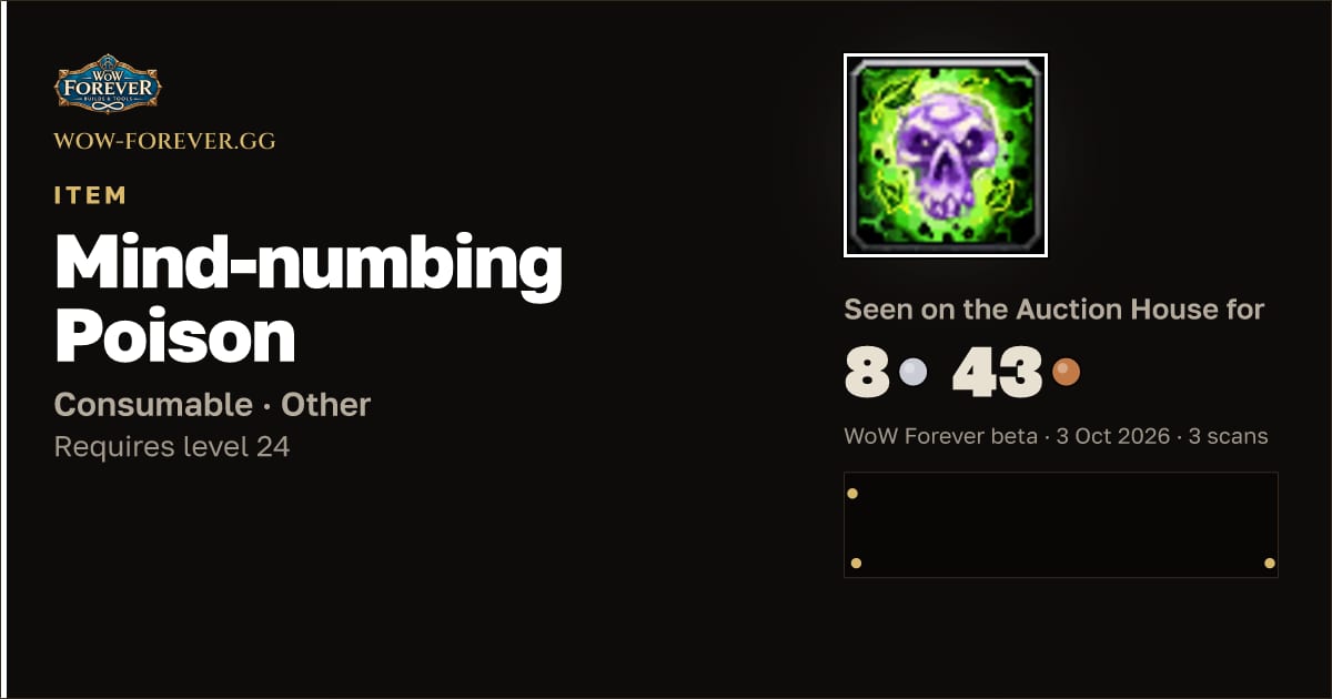 The preview card for Mind-numbing Poison