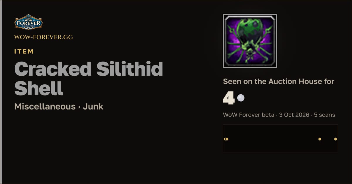 The preview card for Cracked Silithid Shell