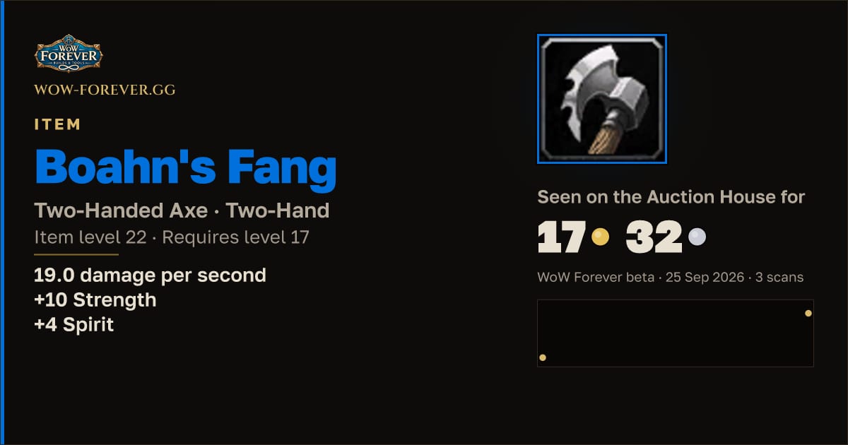 The preview card for Boahn's Fang