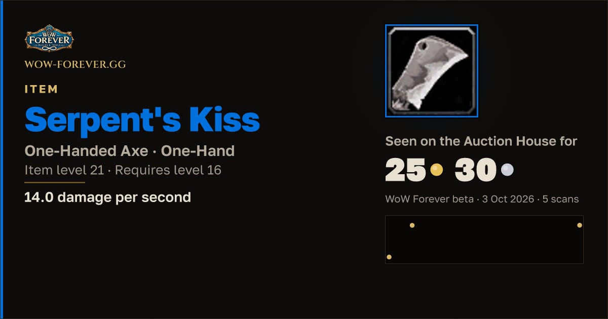 The preview card for Serpent's Kiss