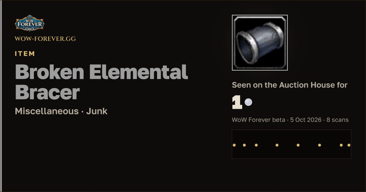 The preview card for Broken Elemental Bracer