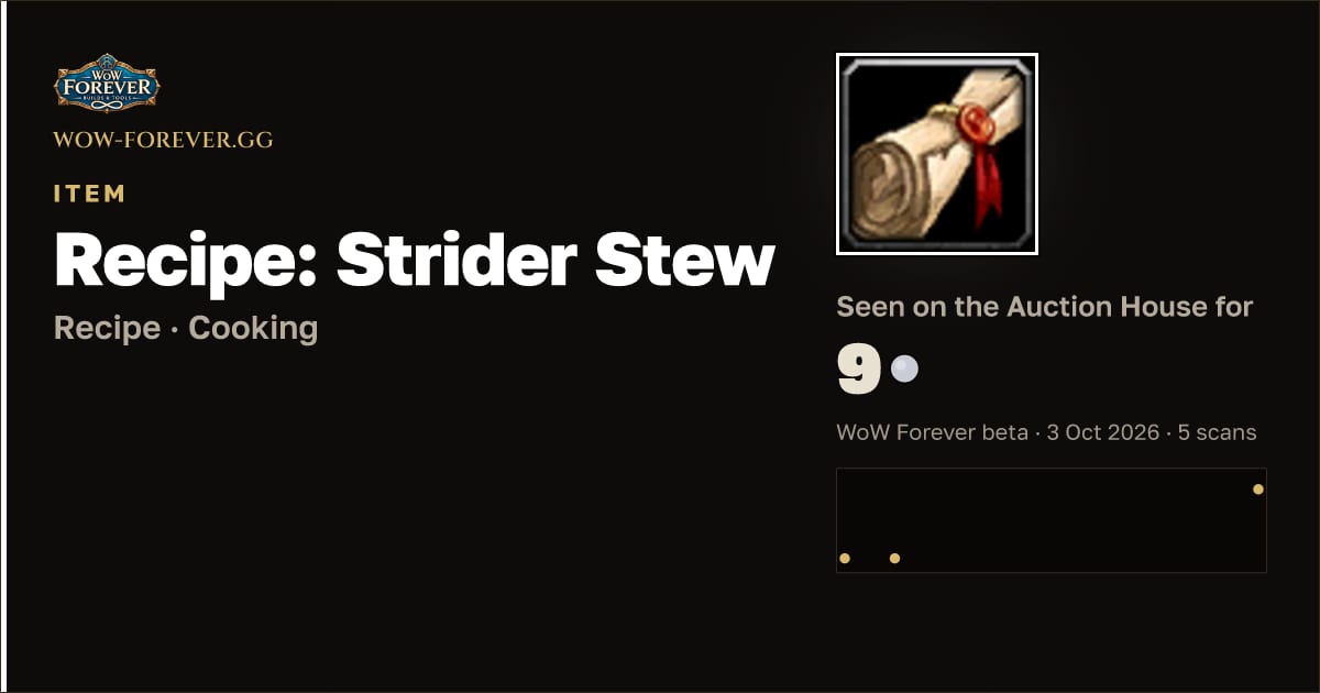 The preview card for Recipe: Strider Stew