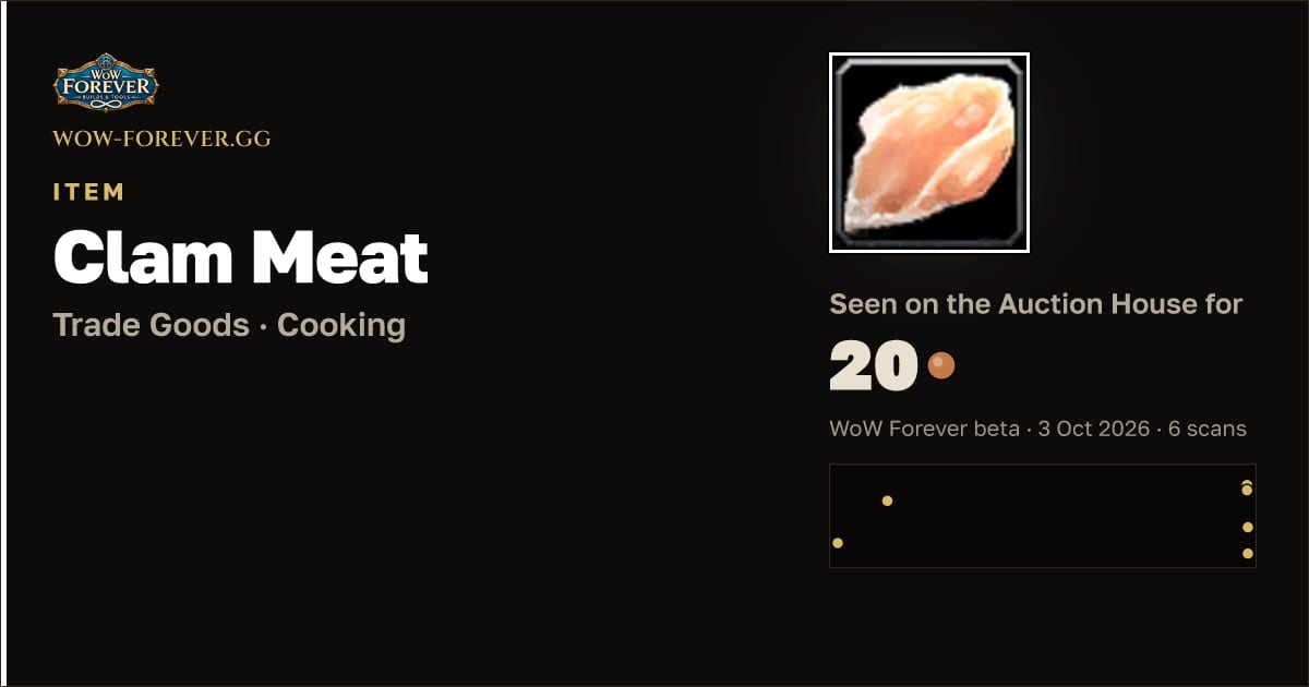 The preview card for Clam Meat