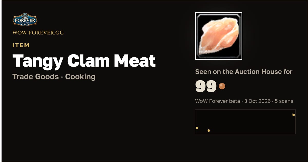 The preview card for Tangy Clam Meat