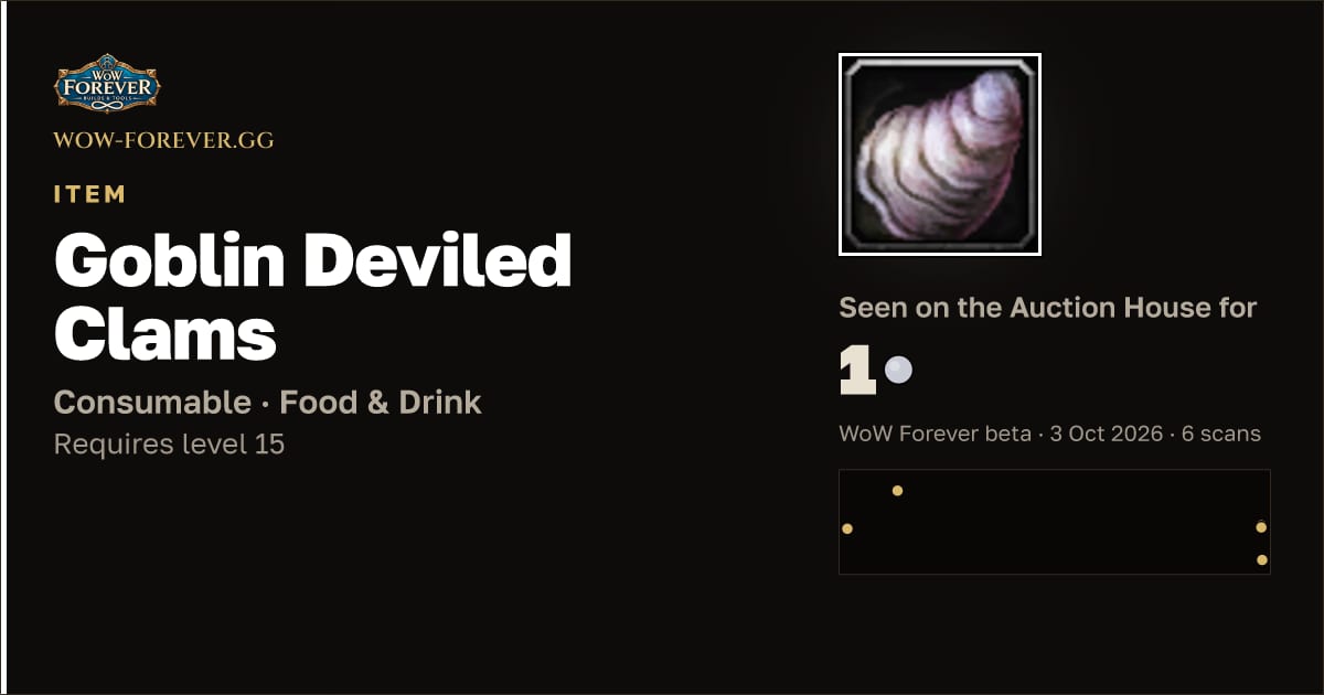 The preview card for Goblin Deviled Clams
