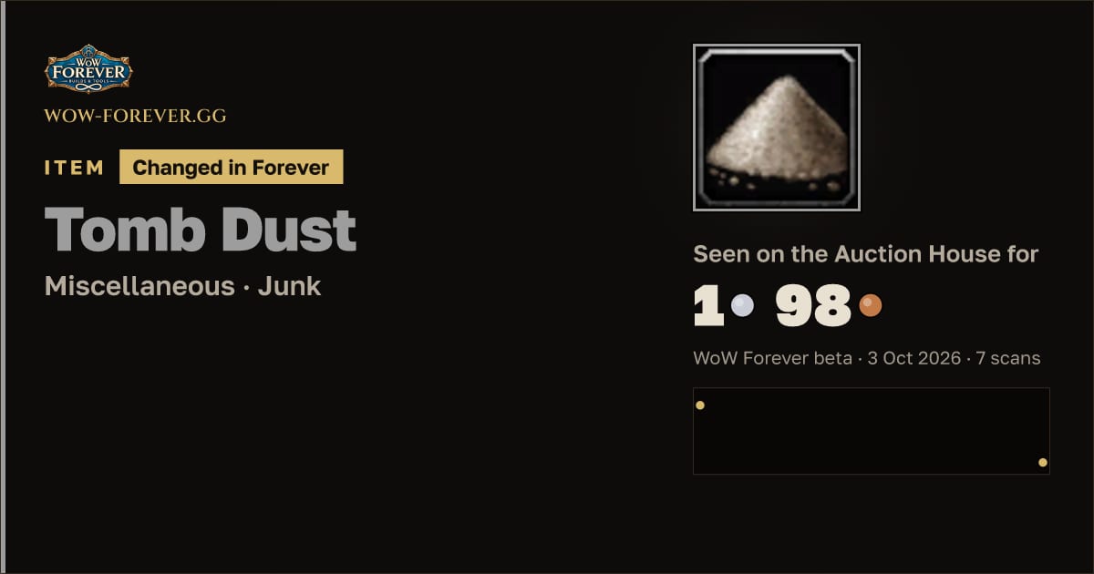 The preview card for Tomb Dust