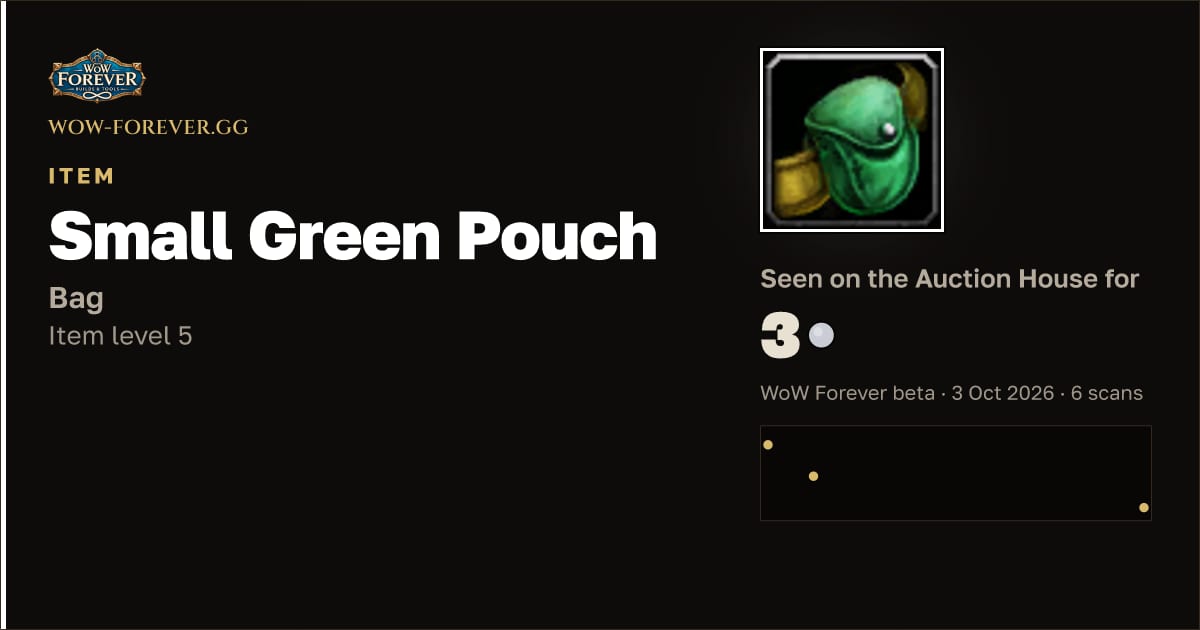 The preview card for Small Green Pouch