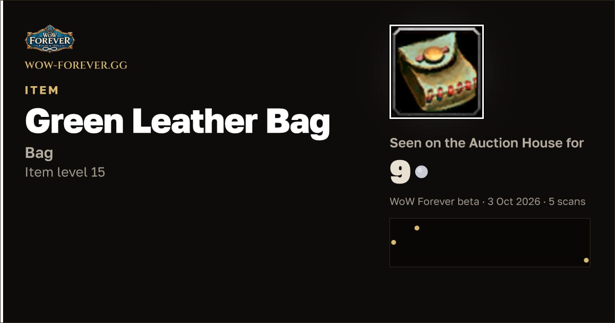 The preview card for Green Leather Bag