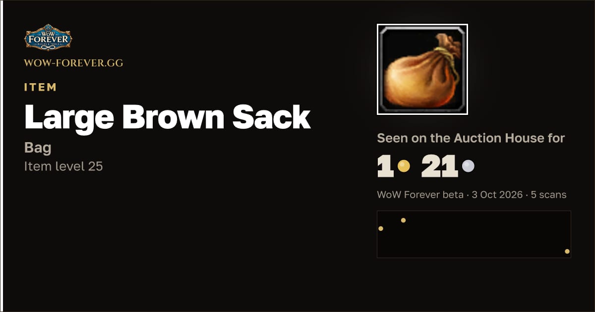 The preview card for Large Brown Sack