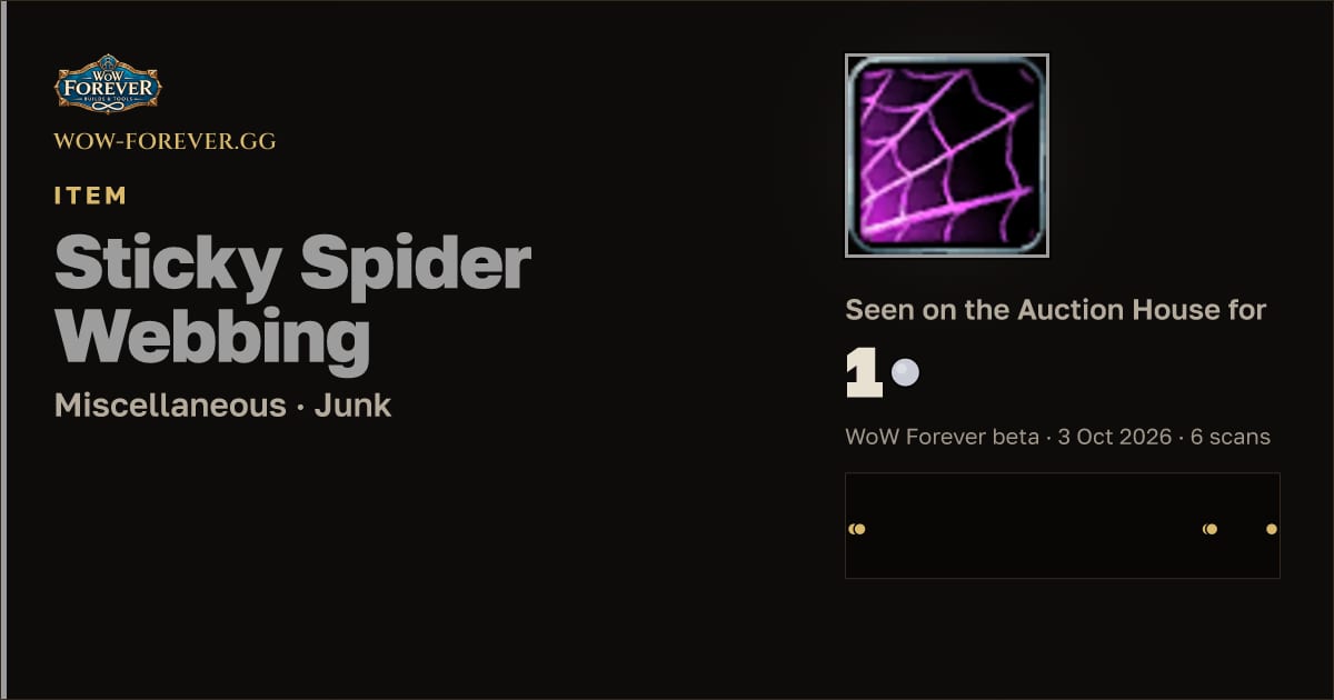 The preview card for Sticky Spider Webbing