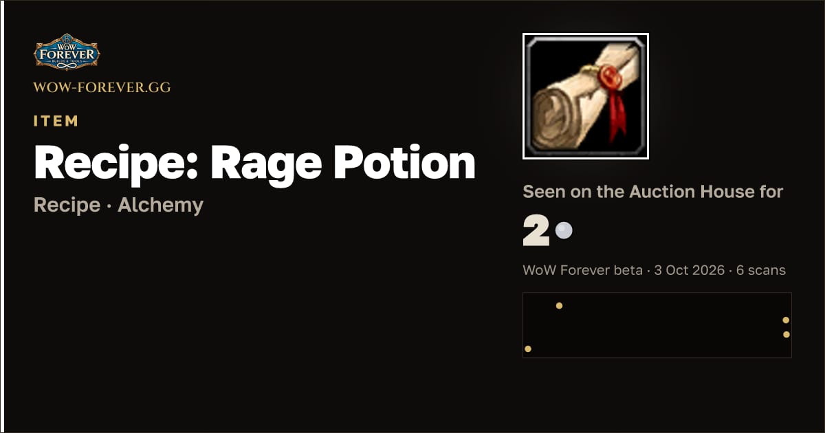 The preview card for Recipe: Rage Potion