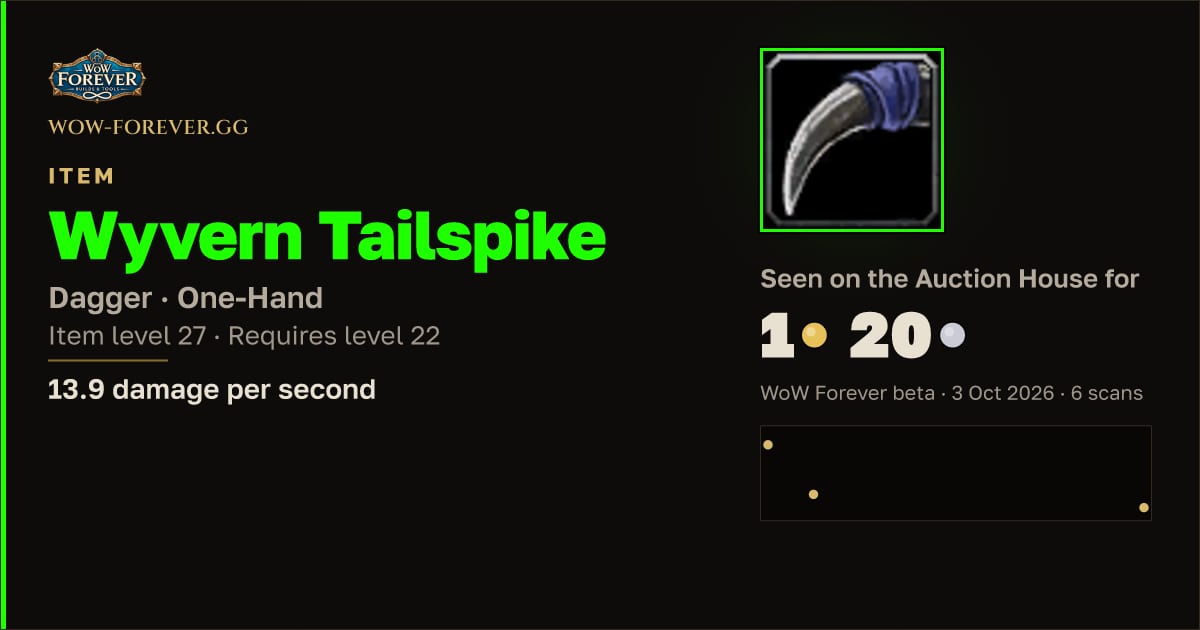 The preview card for Wyvern Tailspike
