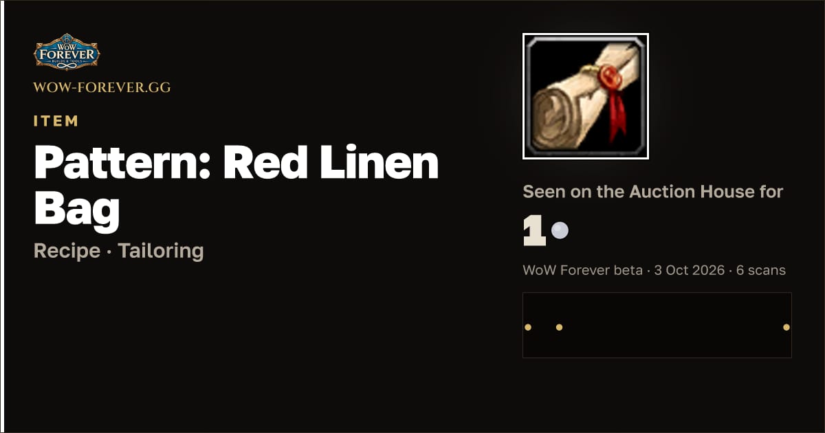 The preview card for Pattern: Red Linen Bag