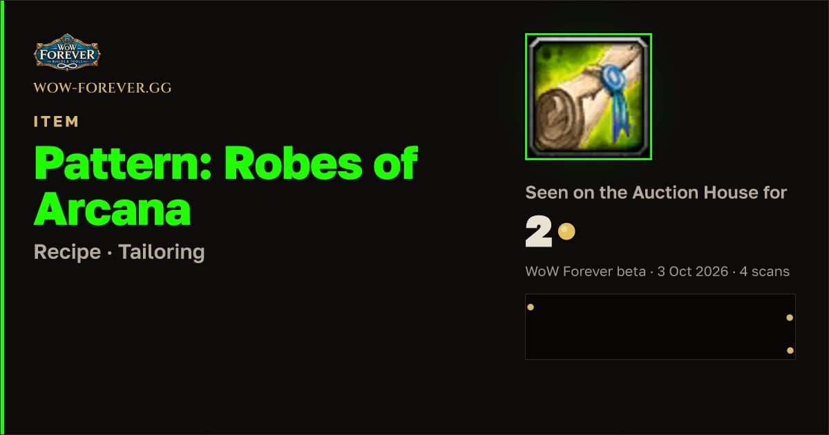 The preview card for Pattern: Robes of Arcana