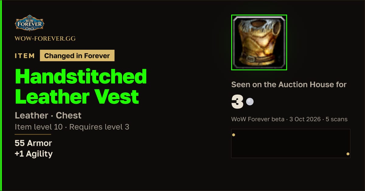 The preview card for Handstitched Leather Vest