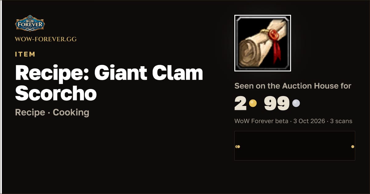 The preview card for Recipe: Giant Clam Scorcho