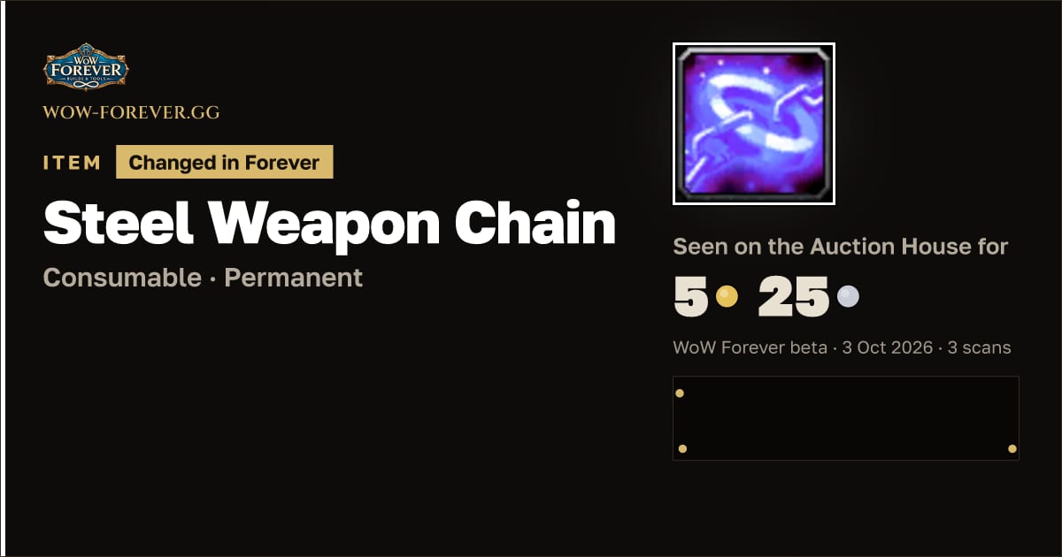 The preview card for Steel Weapon Chain