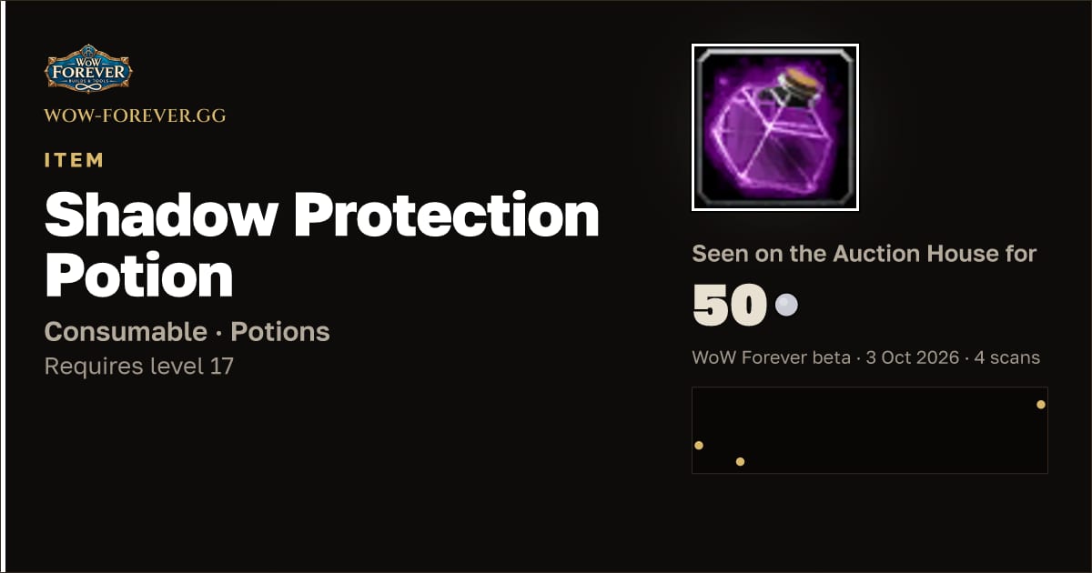 The preview card for Shadow Protection Potion