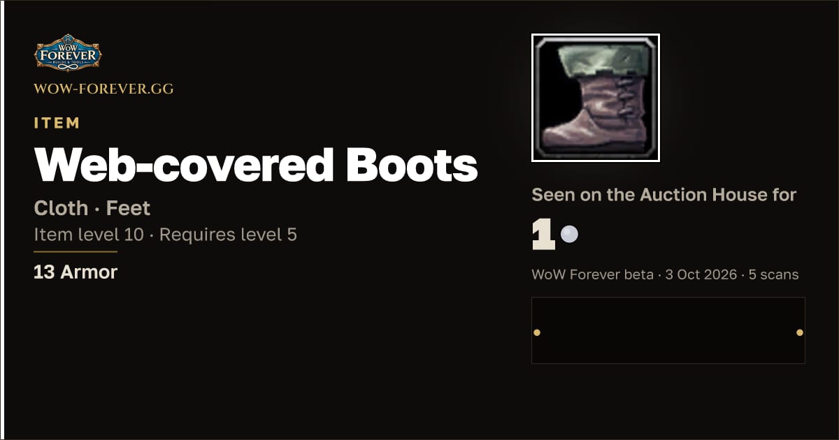 The preview card for Web-covered Boots