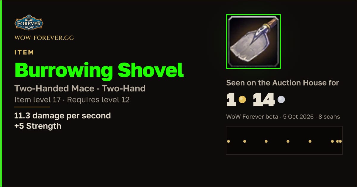 The preview card for Burrowing Shovel