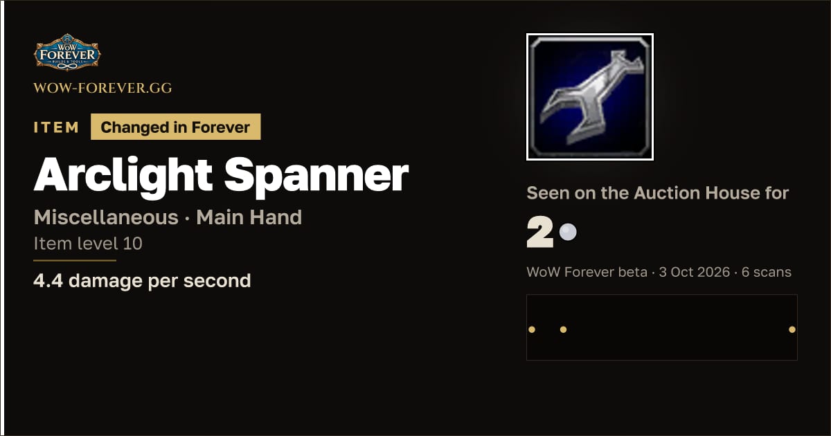 The preview card for Arclight Spanner