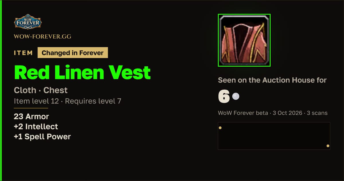 The preview card for Red Linen Vest