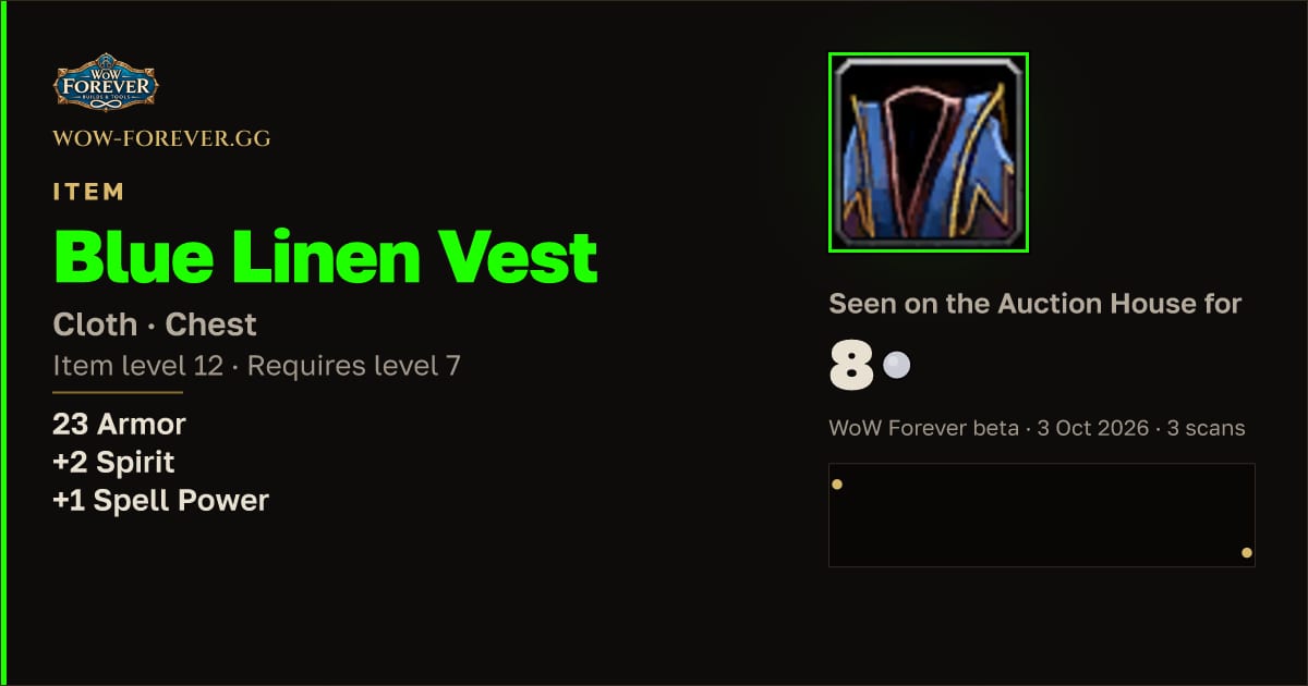 The preview card for Blue Linen Vest