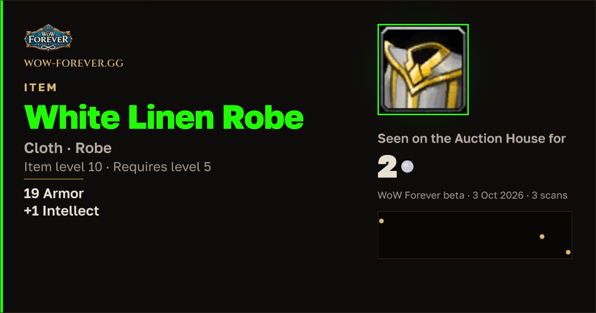 The preview card for White Linen Robe
