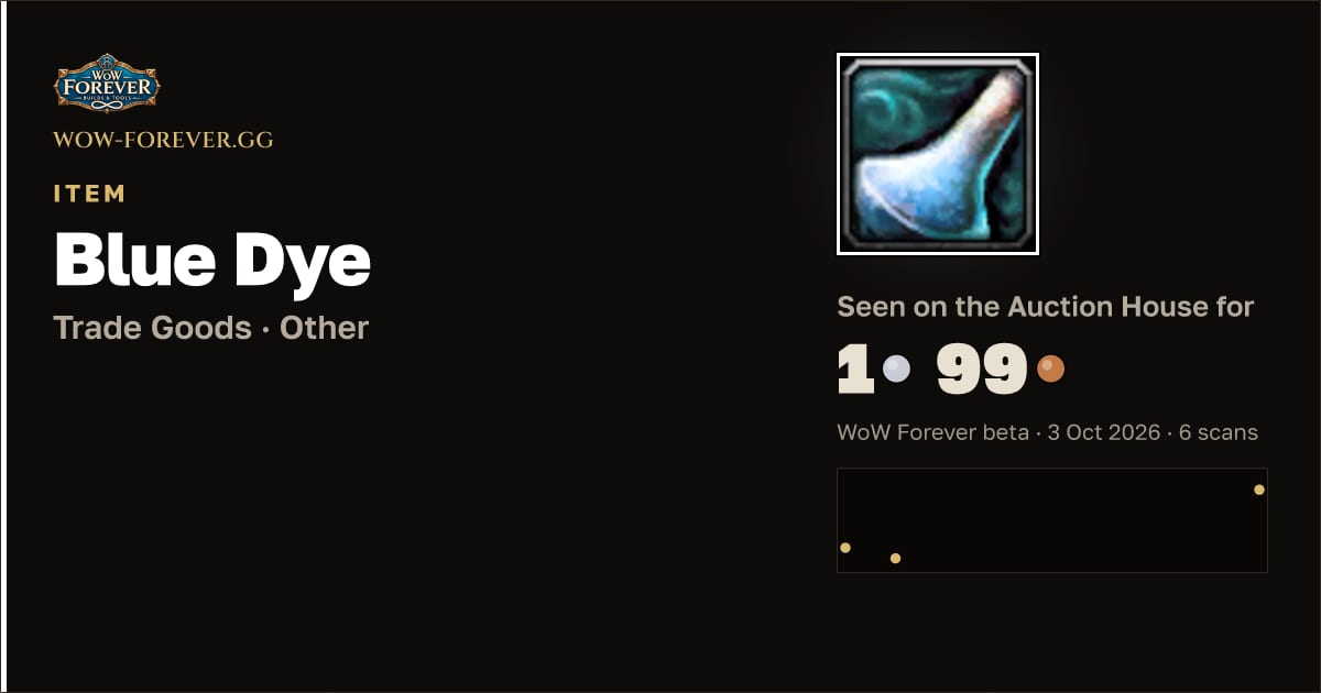 The preview card for Blue Dye