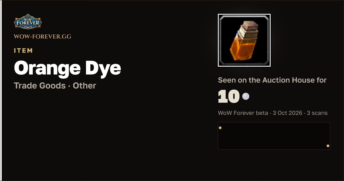 The preview card for Orange Dye